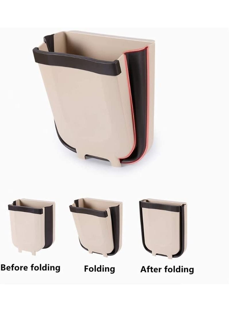 LIMOS Waste Bin Hanging Trash Can Kitchen Garbage Storage Small Light Brown 23 20 5cm  - Image 2