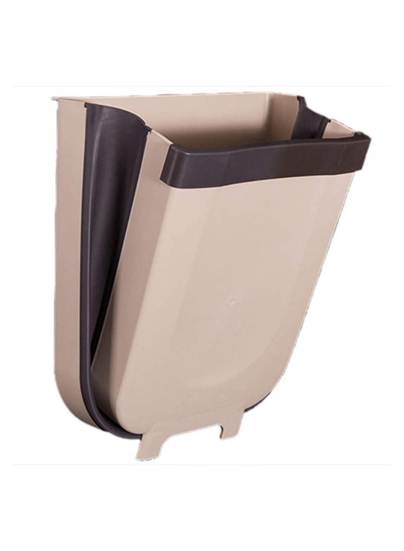 LIMOS Waste Bin Hanging Trash Can Kitchen Garbage Storage Small Light Brown 23 20 5cm  - Image 1