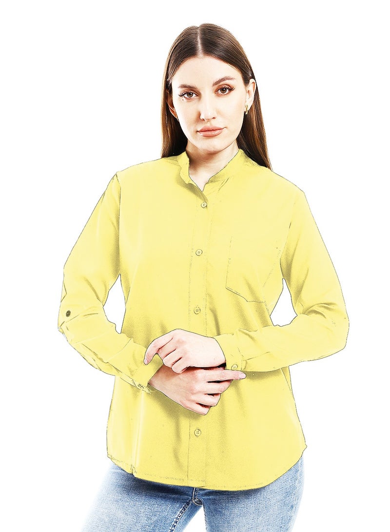 Master Jeans Women’s Casual Roll Up Sleeves Shirt