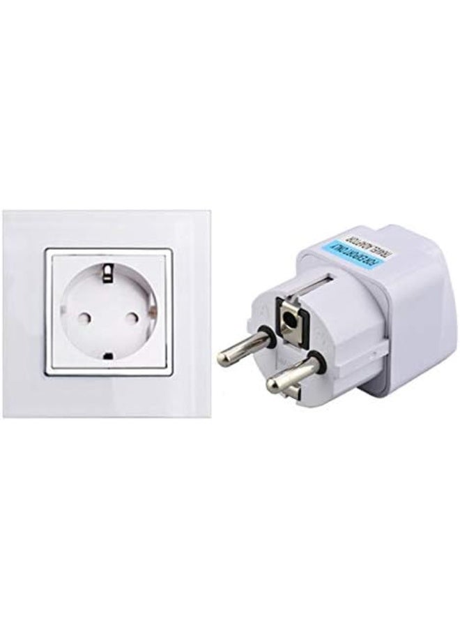 E/F Plug Adapter – 2-Pin Grounded EU Plug Converter – Universal European Power Adapter for Travel & Home – Pack of 3 - Image 4