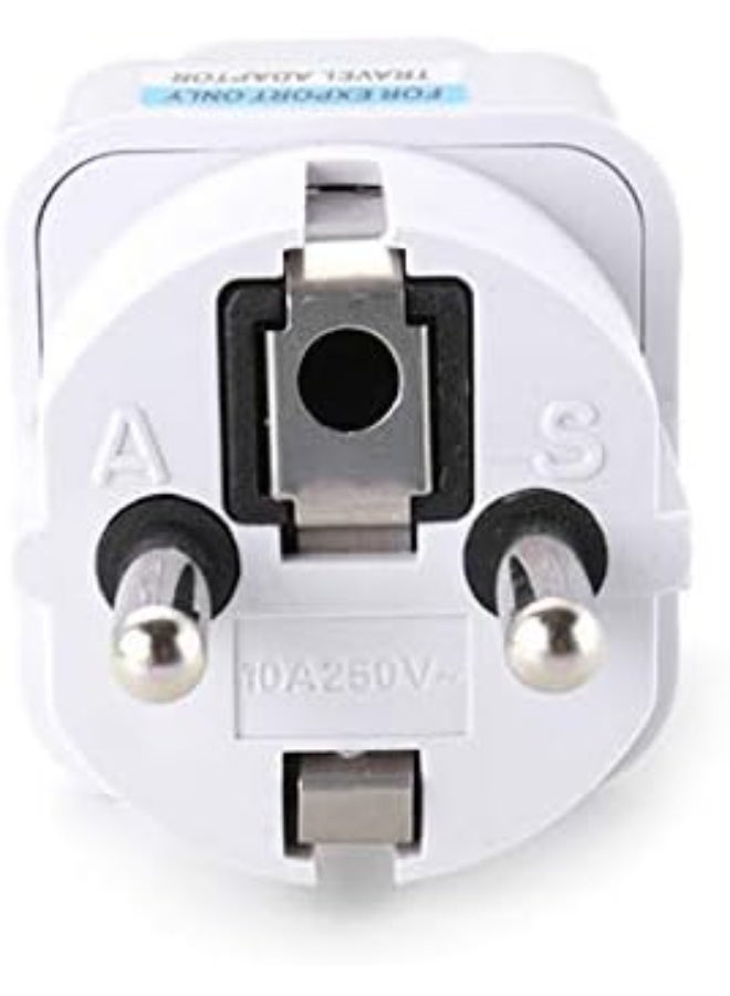 E/F Plug Adapter – 2-Pin Grounded EU Plug Converter – Universal European Power Adapter for Travel & Home – Pack of 3 - Image 5