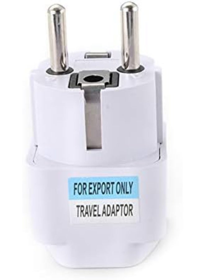 E/F Plug Adapter – 2-Pin Grounded EU Plug Converter – Universal European Power Adapter for Travel & Home – Pack of 3 - Image 3