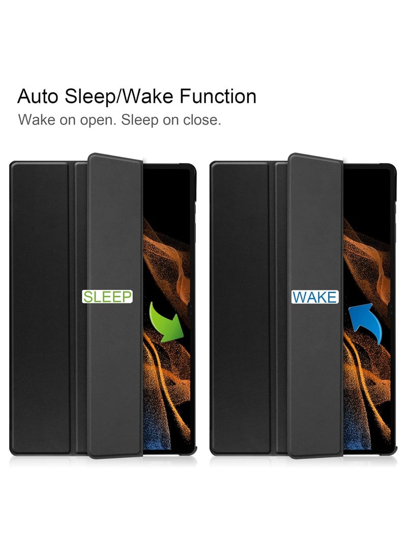 general Galaxy Tab S9 Ultra 14.6" Case 2023 [SM-X910/X916/X918] Case - Ultra Slim Hard Shell Tri-Fold Stand with Auto Sleep/Wake Protective Cover [Support pen magnetic charging] - Image 4