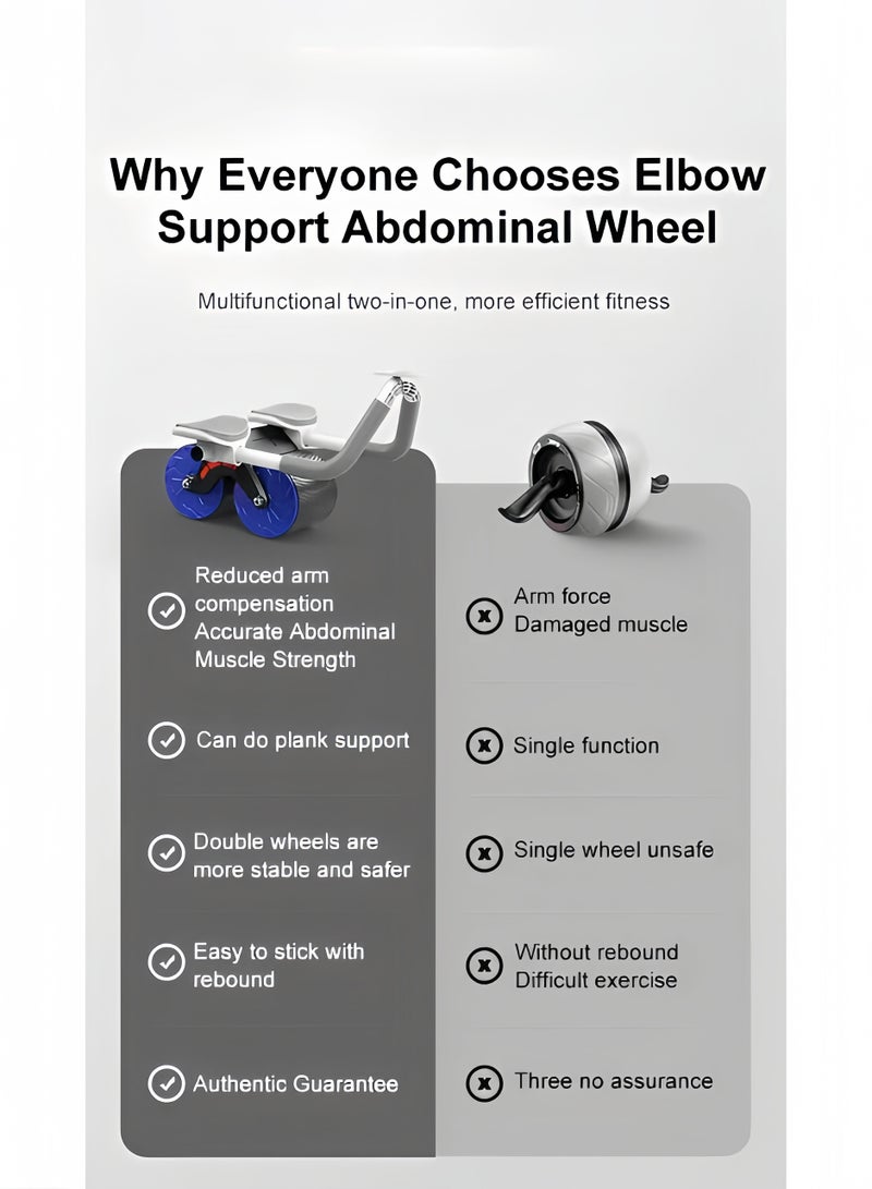ريوكل عجلة بطنية أوتوماتيكية لدعم الكوع، بكرة بطن لتمرين البطن، معدات تمرين البطن، جهاز تقوية عضلات البطن، جهاز تدريب اللياقة البدنية لتقوية عضلات البطن - Image 5