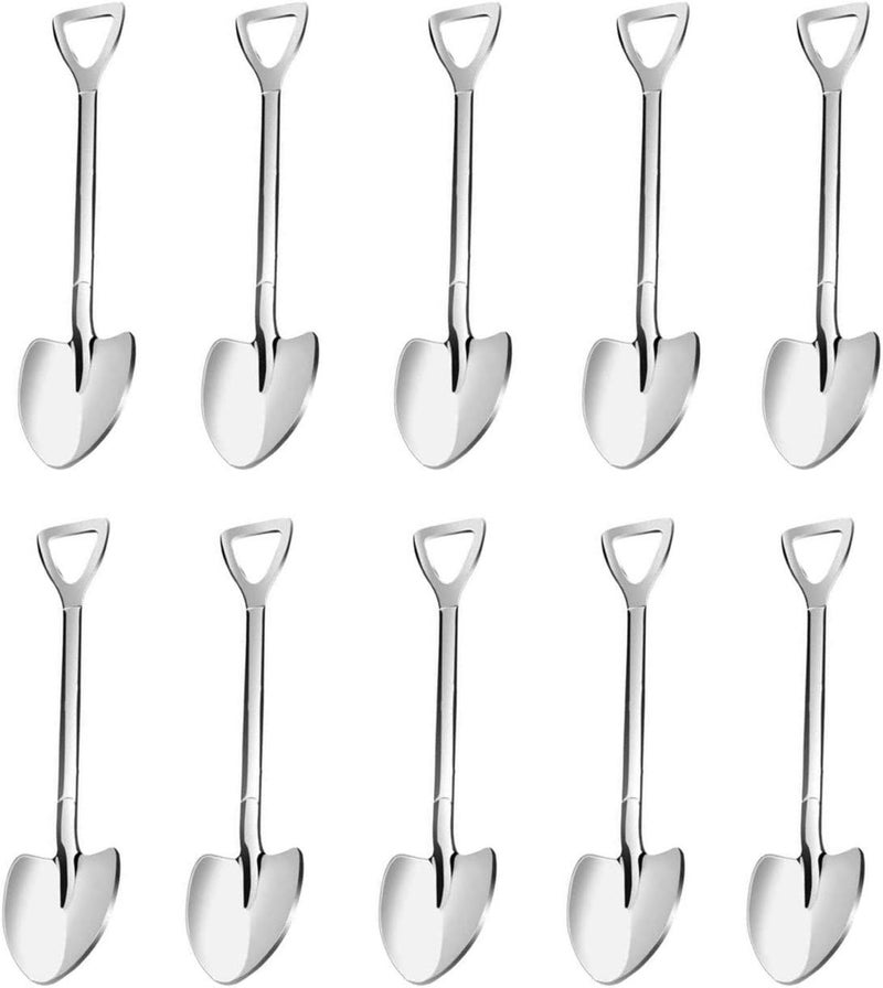 SZLFSX 20 Pack Shovel Shape Demitasse Espresso Mini Coffee Spoons, 4.7 Inches Stainless Steel, Small for Dessert, Tea, Appetizer, Party Supplies - Image 1