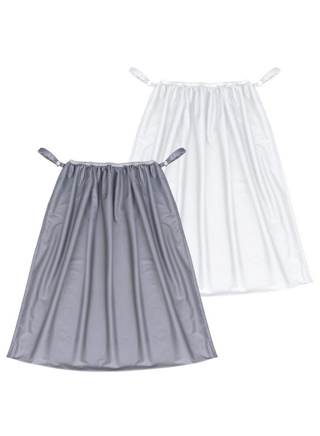 Biloban Reusable Diaper Pail Liner Bags 2 Pack For Ubbi Diaper Pail, Waterproof Larger Capacity & Washable Wet Bag For Dirty Diapers, Cloth Diaper, Laundry And Kitchen Garbage, Grey & White - Image 1