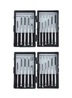 LAWAZIM Precision Screwdriver Set - 2 Packs of 11 Piece Black/Silver -Mobile phone Cell phone Smartphone repair tool kit Electronics Anti-static High-carbon steel Phillips Flathead screwdrivers  - Image 1