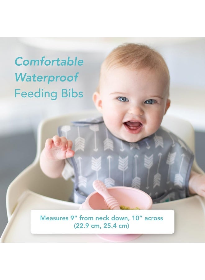 Bumkins Bibs for Girl or Boy, SuperBib Baby and Toddler for 6-24 Months, Essential Must Have for Eating, Feeding, Baby Led Weaning Supplies, Mess Saving Catch Food, 3-pk Feathers, Arrows and Quill - Image 5