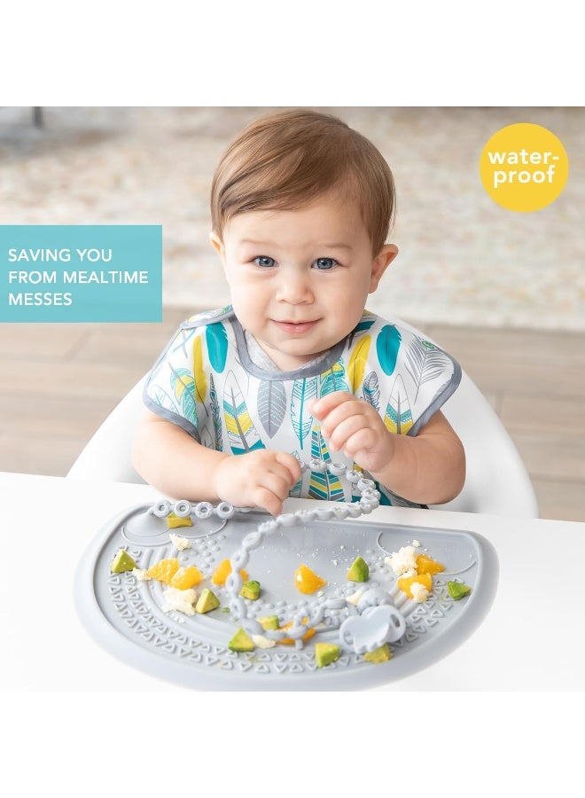 Bumkins Bibs for Girl or Boy, SuperBib Baby and Toddler for 6-24 Months, Essential Must Have for Eating, Feeding, Baby Led Weaning Supplies, Mess Saving Catch Food, 3-pk Feathers, Arrows and Quill - Image 2