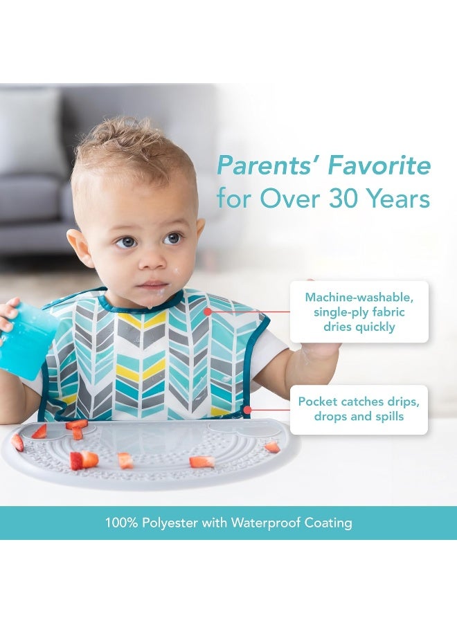 Bumkins Bibs for Girl or Boy, SuperBib Baby and Toddler for 6-24 Months, Essential Must Have for Eating, Feeding, Baby Led Weaning Supplies, Mess Saving Catch Food, 3-pk Feathers, Arrows and Quill - Image 4