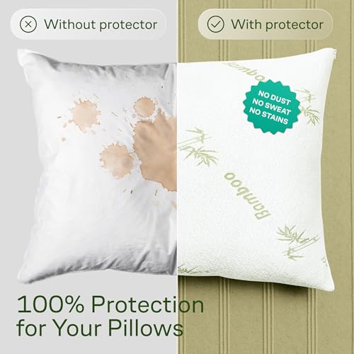Niagara Sleep Solution Cloud-Like Pillow Protectors with Zipper King Size - Breathable Cooling Pillow Covers for Hot Sleeprers - 100% Resistant to Stains, Dust & Dirt (Green 2-Pack) - Image 2