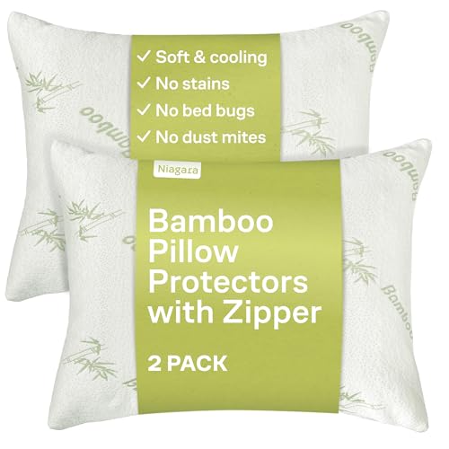 Niagara Sleep Solution Cloud-Like Pillow Protectors with Zipper King Size - Breathable Cooling Pillow Covers for Hot Sleeprers - 100% Resistant to Stains, Dust & Dirt (Green 2-Pack) - Image 1