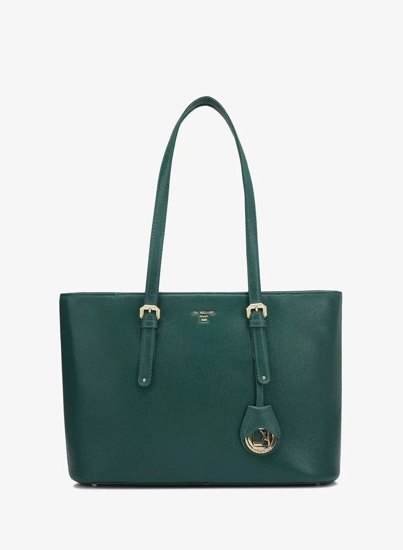 Small Franzy Leather Tote - Forest