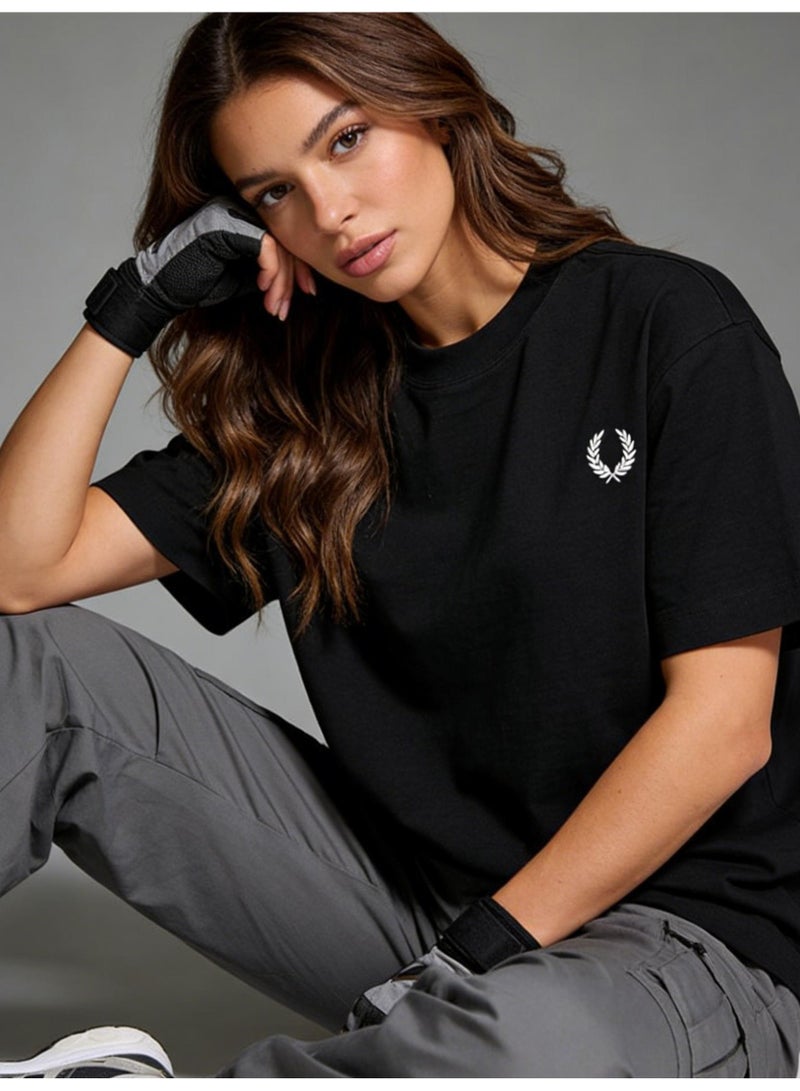 Fred Perry men's and women's laurel logo T-shirt | T-shirt/classic casual pullover/cotton 300g - Image 2