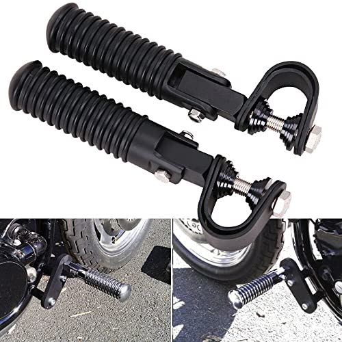 OUMURS Foot Pegs For Motorcycles For 1" Crash Bar Foot Pegs 1.25" 1 1/4" Engine Guard U-Clamp Footpegs Universal Black Compatible With Harley Sportster 883 1200 Bad Boy Heritage Softail Flst Fxst Fxrt - Image 1