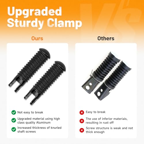 OUMURS Foot Pegs For Motorcycles For 1" Crash Bar Foot Pegs 1.25" 1 1/4" Engine Guard U-Clamp Footpegs Universal Black Compatible With Harley Sportster 883 1200 Bad Boy Heritage Softail Flst Fxst Fxrt - Image 4