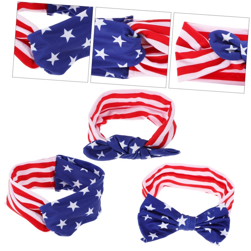American Flag Headbands with Bunny Ears For Newborn Photography Baby Accessories - Image 5