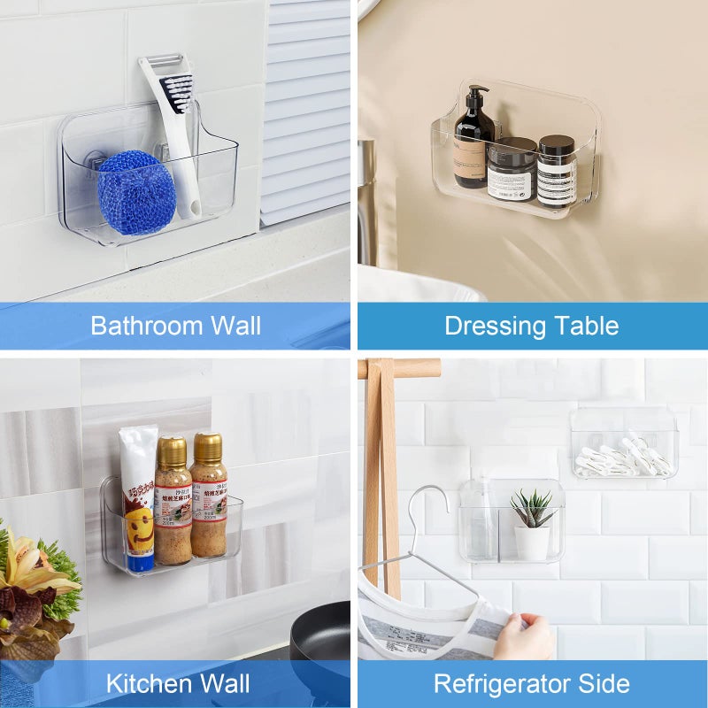 Diesisa Acrylic Wall Mount Organizer  Self Adhesive Organizer for Wall  Cabinet Door Organizer  with Self Adhesive Tape  for Bathroom  Pantry  Kitchen  Laundry  Utility Room  Inside of Cabinet Door - Image 2