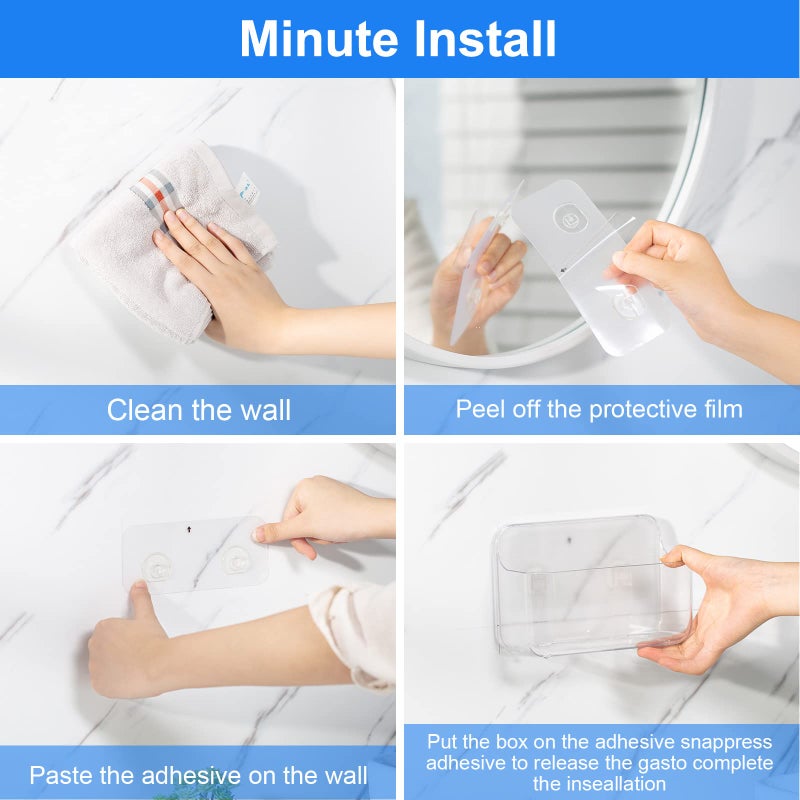 Diesisa Acrylic Wall Mount Organizer  Self Adhesive Organizer for Wall  Cabinet Door Organizer  with Self Adhesive Tape  for Bathroom  Pantry  Kitchen  Laundry  Utility Room  Inside of Cabinet Door - Image 4