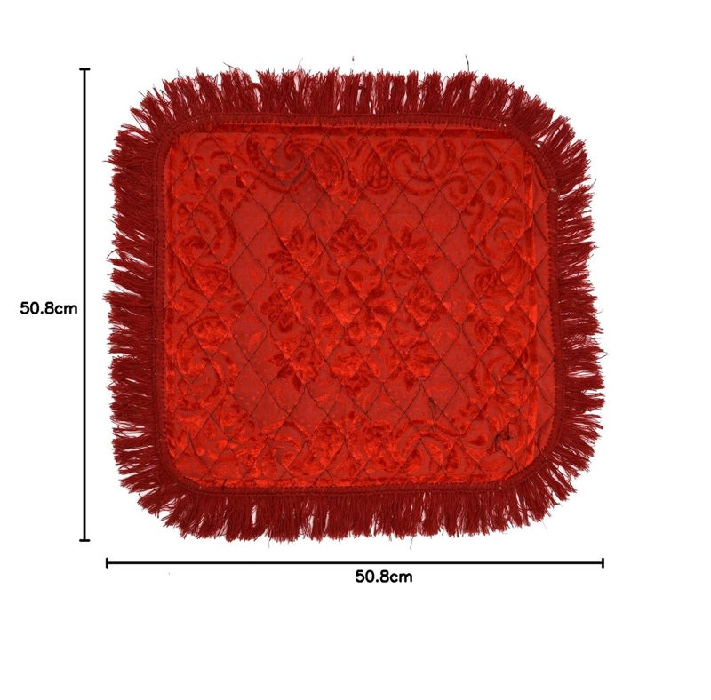 RRC Velvet Prayer Aasan Pooja Meditation Multipurpose Velvet Rug Mat Set 2 Piece20X20Inches Velvet Asan - Image 3
