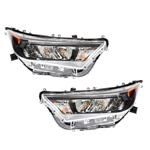 TRQ Driver & Passenger Side Headlight Assembly Set Headlights Driver & Passenger Side Compatible with 2019-2022 Toyota RAV4 TO2502274 TO2503274 - Image 2