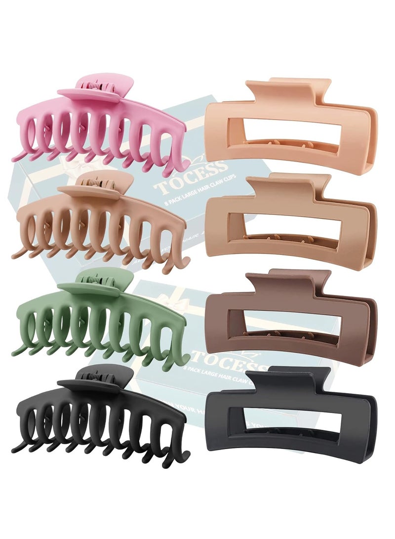 Goolsky 8 عبوة مشابك شعر كبيرة للنساء مشبك شعر كبير للشعر الرقيق والسميك والمجعد 90's تثبيت قوي 4.33 بوصة مشابك شعر ضخمة غير قابلة للانزلاق (8 قطع) - Image 1