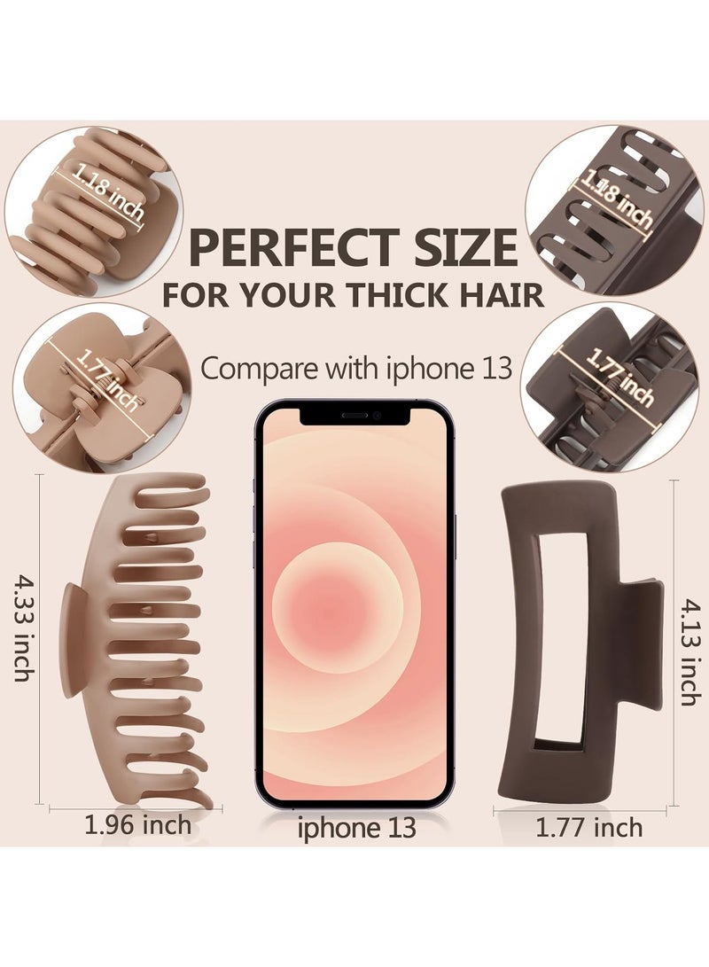 Goolsky 8 عبوة مشابك شعر كبيرة للنساء مشبك شعر كبير للشعر الرقيق والسميك والمجعد 90's تثبيت قوي 4.33 بوصة مشابك شعر ضخمة غير قابلة للانزلاق (8 قطع) - Image 4