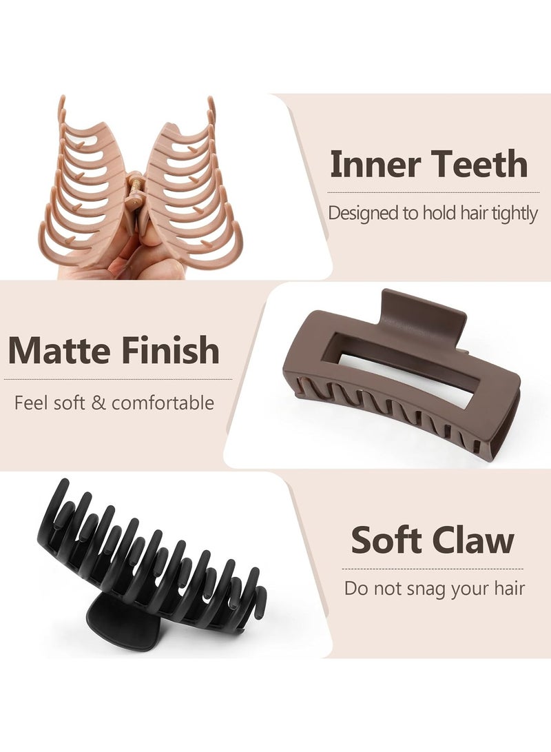 Goolsky 8 عبوة مشابك شعر كبيرة للنساء مشبك شعر كبير للشعر الرقيق والسميك والمجعد 90's تثبيت قوي 4.33 بوصة مشابك شعر ضخمة غير قابلة للانزلاق (8 قطع) - Image 5