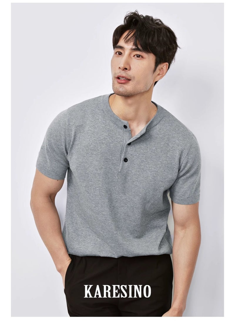KARESINO Light Luxury Business Casual Short Sleeved Shirt - Image 5