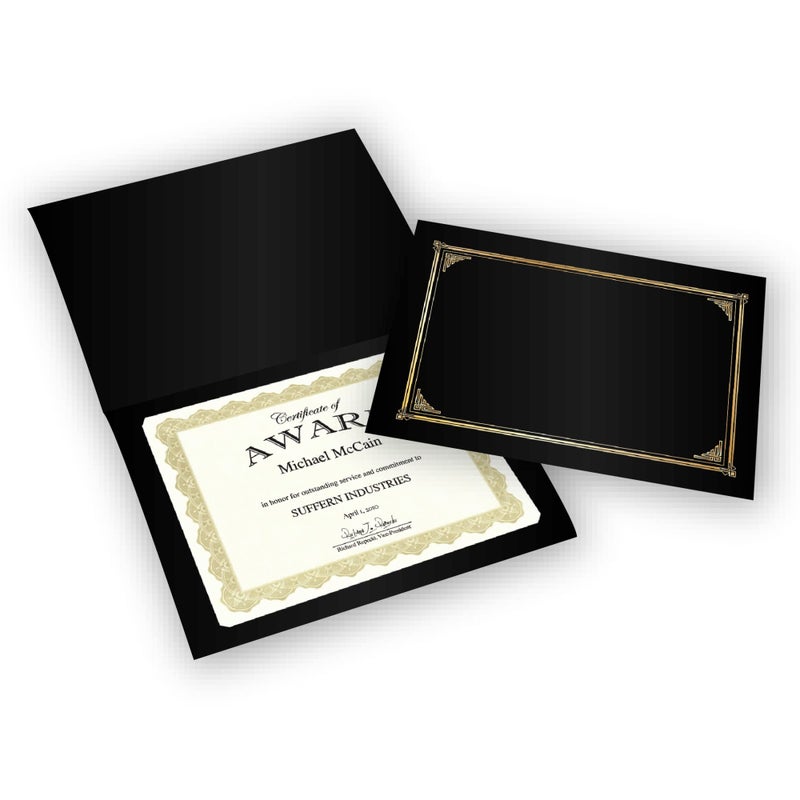 Geographics Classic Linen Certificate/Document Covers, 12.5â€ x 9.75â€, Black (6 Pack) - Image 3