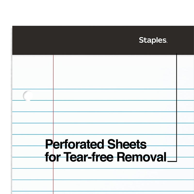 STAPLES Notepads 85 x 1175inch Wide Ruled White 100 Sheet Pad ST57350VS  Two Packs of 6 Pads Total - Image 5