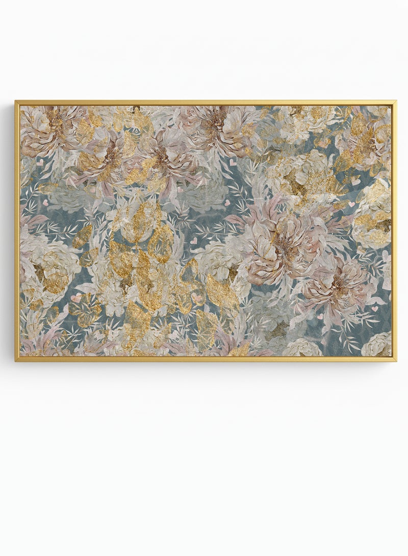 LOWHA Canvas Wall Art Stretched Over Wooden Frame with Gold Floating Frame and Abstract Design - Image 5