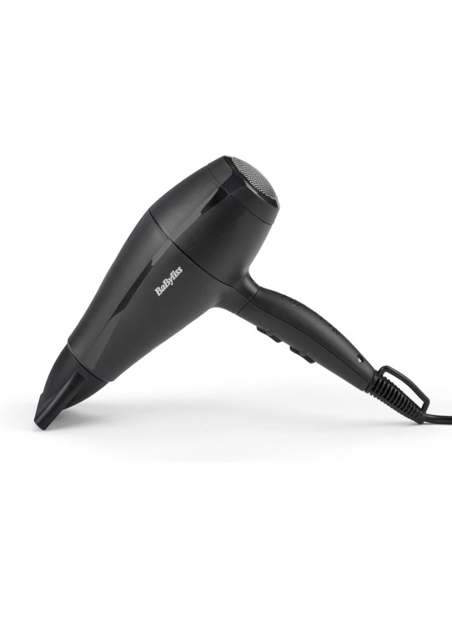 BaByliss Italian-made Hairdryer| 2000w Performance With High Torque Motor | Adjustable Speed Settings & Lightweight & Portable | Professional-grade Results With Italian Made Quality| 5910SDE Black - Image 4