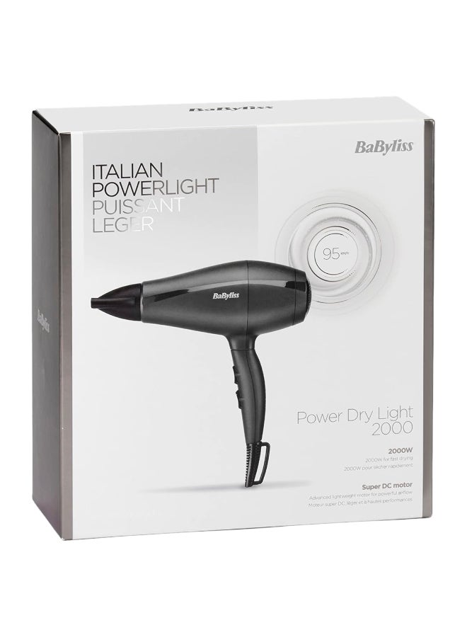 BaByliss Italian-made Hairdryer| 2000w Performance With High Torque Motor | Adjustable Speed Settings & Lightweight & Portable | Professional-grade Results With Italian Made Quality| 5910SDE Black - Image 2
