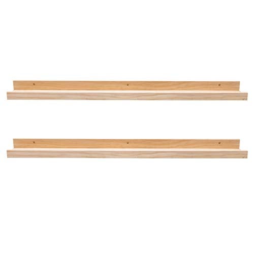 AZSKY Floating Shelves Wall Mounted Set of 2 Natural Wood Picture Shelves Wall Shelves for Bedroom Bathroom Living Room Kitchen Laundry Room Storage  Decoration 24 Inch