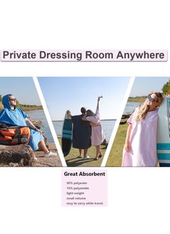 Excefore Microfiber Surf Poncho, Wetsuit Changing Bath Robe, Beach Change Cloak Dive Quick Dry Pool Swim Beach Towel with Hood for Adults  - Image 5