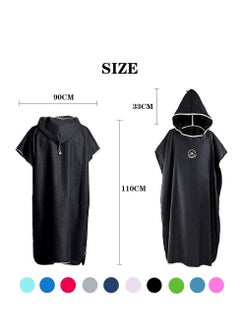 Excefore Microfiber Surf Poncho, Wetsuit Changing Bath Robe, Beach Change Cloak Dive Quick Dry Pool Swim Beach Towel with Hood for Adults  - Image 3