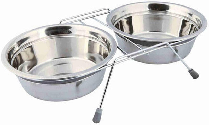 Trixie Eat on Feet Anti-Rattle Steel Bowl Set for Dogs - 1.5L - Image 2