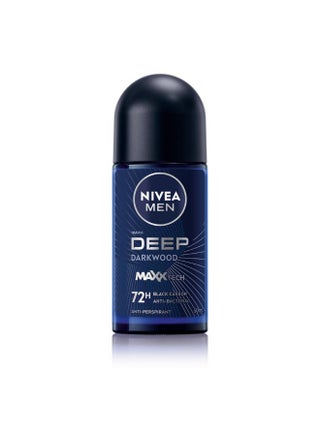 Men Deep Black Carbon Dark Wood Antiperspirant Antibacterial, Roll-On