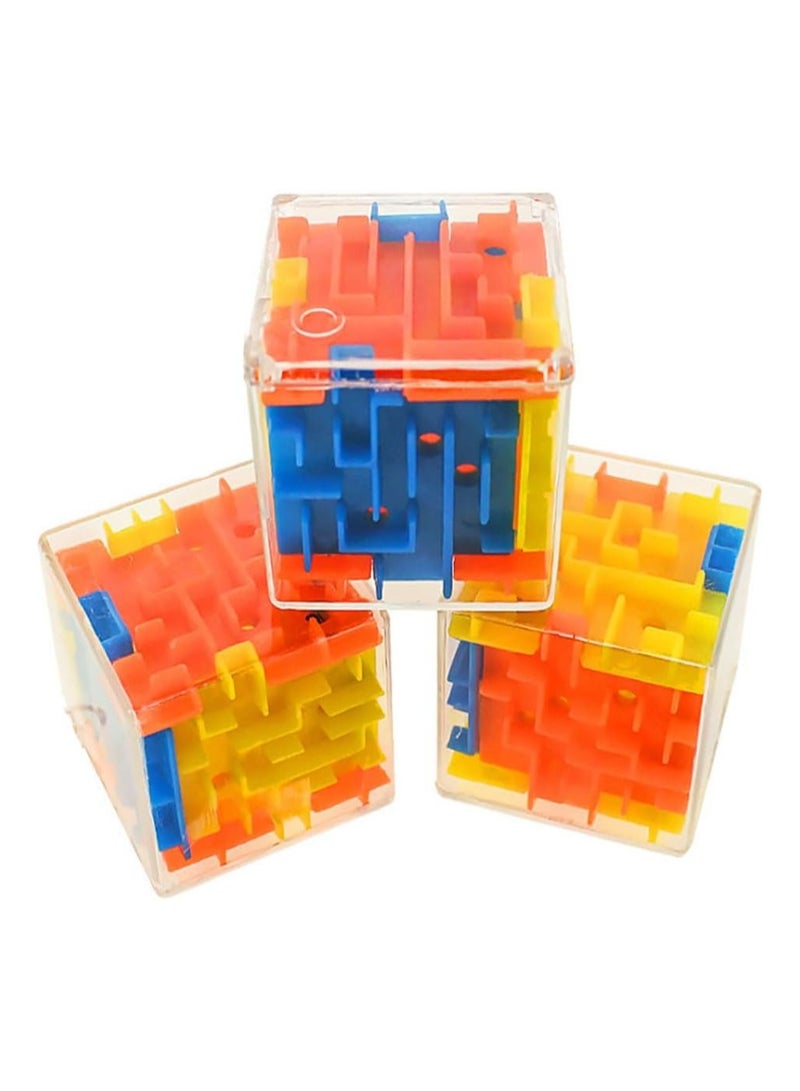 نقوة 3 قطع من أحجية المتاهة المكعب ثلاثي الأبعاد ألعاب ذكاء وتحدي للأطفال والكبار هدية مثالية للأولاد والبنات - Image 1