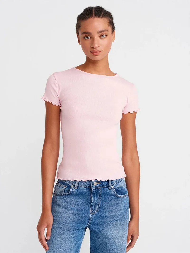 Dilvin DILVIN Women's Slim Fit Cotton Crew Neck T-Shirt