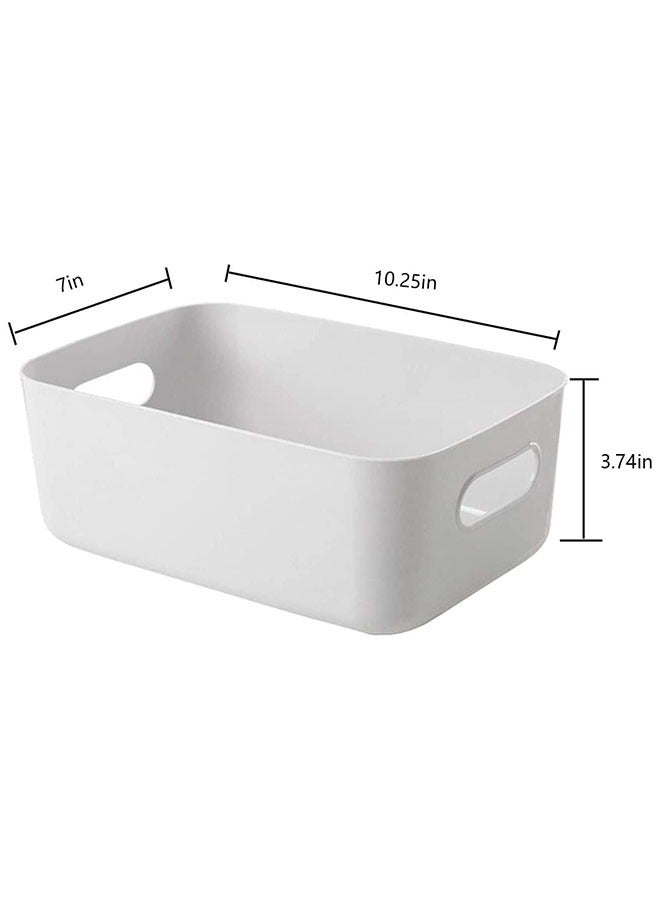 ليدين سلة تخزين صغيرة، منظم خزانة سلة تخزين متينة، عبوة من 8 قطع (أبيض) - Image 2