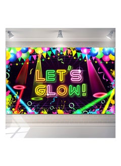 Birthday Party Background, Neon Party Backdrop Glow Themed Background Neon Fabric Backdrop Let Glow Party Neon Themed Birthday Party for Neon Themed Party Birthday Party(5.9 inches x 3.9 inches)