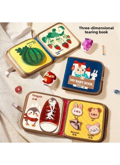 Generic Tear Tear Book Tail Cloth Book Tear Not Tear Book Quiet Book Bite Hand Tear Book Early Education Cognitive Toys-Color:Three Tear-off Books  - Image 2