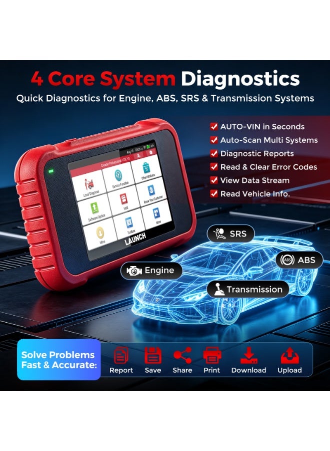 Launch CRP123E V2.0 OBD2 Scanner, Lifetime F-Ree WiFi Update Scan Tool, 4 Systems Scanner with 7 Reset,Oil/EPB/SAS/BMS/Throttle/DPF Reset/ABS Bleeding - Image 5