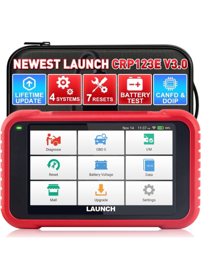 Launch CRP123E V2.0 OBD2 Scanner, Lifetime F-Ree WiFi Update Scan Tool, 4 Systems Scanner with 7 Reset,Oil/EPB/SAS/BMS/Throttle/DPF Reset/ABS Bleeding - Image 1