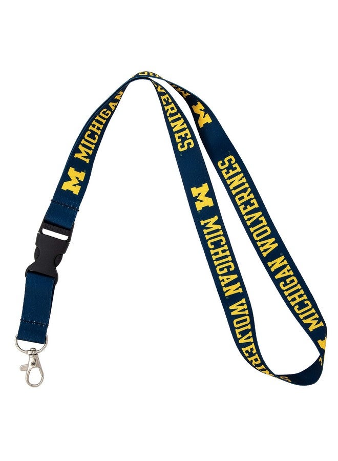 Desert Cactus University Of Michigan Lanyard Wolverines Um U Of M Go Blue Hail Car Keys Id Badge Holder Lanyard Keychain Detachable Breakaway Snap Buckle (Blue) - Image 1