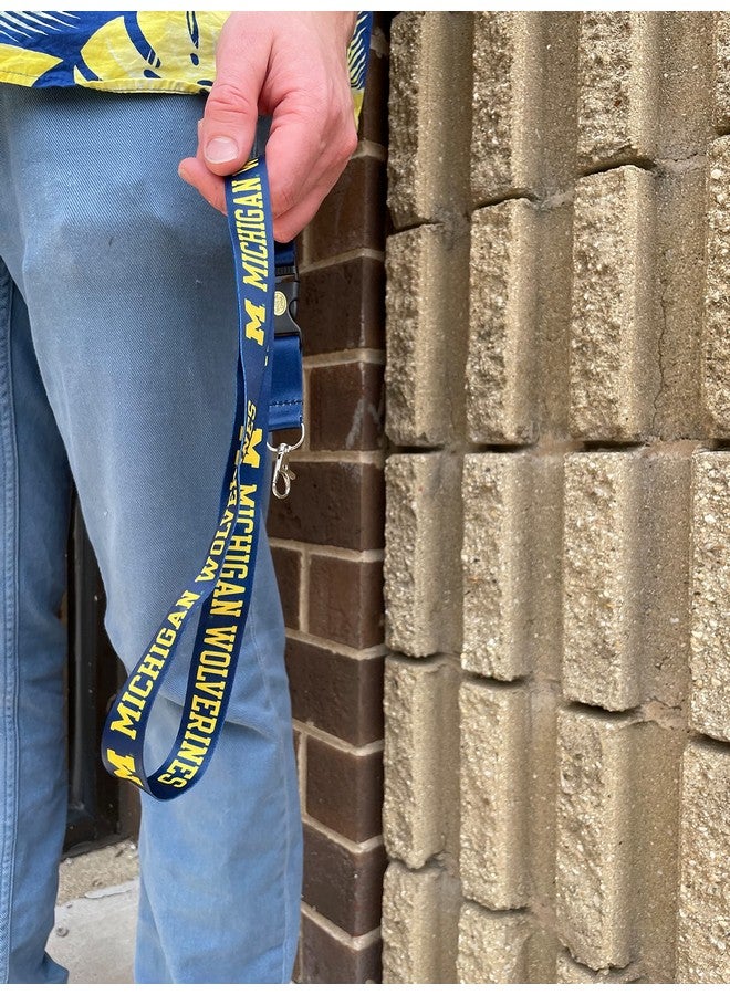 Desert Cactus University Of Michigan Lanyard Wolverines Um U Of M Go Blue Hail Car Keys Id Badge Holder Lanyard Keychain Detachable Breakaway Snap Buckle (Blue) - Image 2