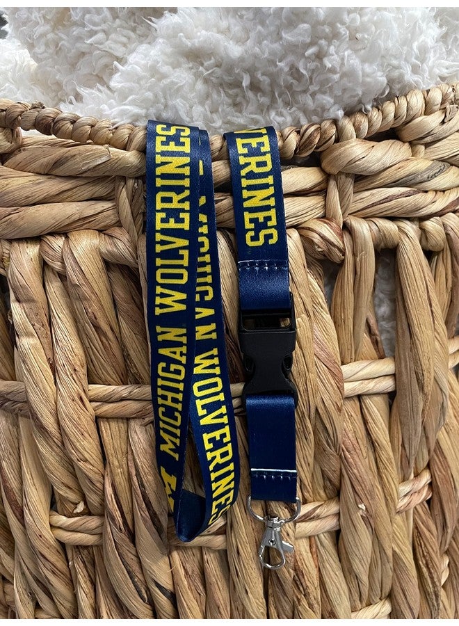 Desert Cactus University Of Michigan Lanyard Wolverines Um U Of M Go Blue Hail Car Keys Id Badge Holder Lanyard Keychain Detachable Breakaway Snap Buckle (Blue) - Image 5