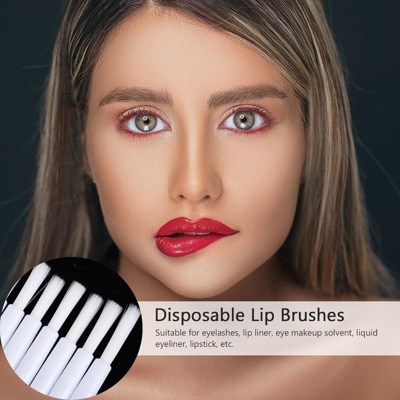 100pcs Disposable Nylon Lip Gloss Applicators White Makeup Beauty Tools Lipstick Brush Wands for Professional and Personal Use - Image 5